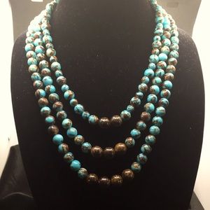 HANDMADE TURQUOISE BRONZITE NECKLACE